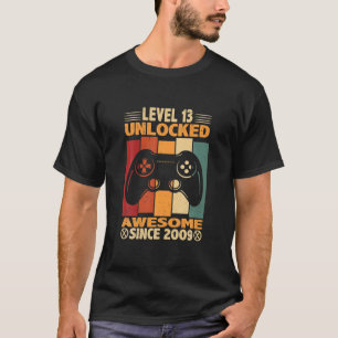 Level 13 Unlocked 13 Year Old Video Gamer 13Th Bir T-Shirt