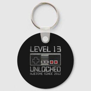 Level 13 Unlocked 13th Birthday 13 Year Old Video Keychain