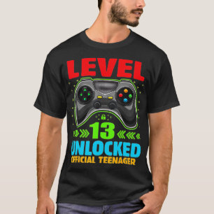 Level 13 Unlocked 13th Video Birthday Gift (11) T-Shirt