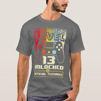 Level 13 Unlocked 13th Video Birthday Gift (28) T-Shirt