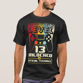 Level 13 Unlocked  13th Video  Birthday Gift  (28) T-Shirt