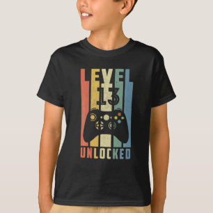 Level 13 Unlocked 13th Video Gamer Birthday Boy T-Shirt