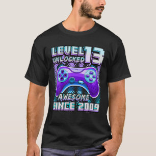 Level 13 Unlocked Awesome 2009 Video Game 13Th Bir T-Shirt