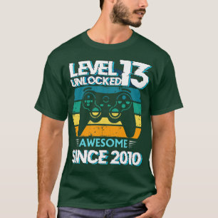 Level 13 Unlocked Awesome 2010 13th Birthday Gamer T-Shirt
