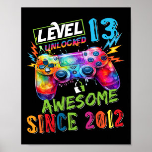 Level 13 Unlocked Awesome 2012 Video Games Birthda Poster