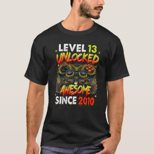 Level 13 Unlocked Awesome Since 2010 13th Birthday T-Shirt