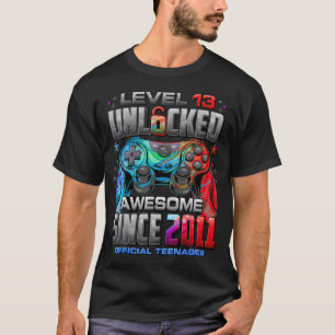 Level 13 Unlocked Awesome Since 2011 13Th Birthday T-Shirt