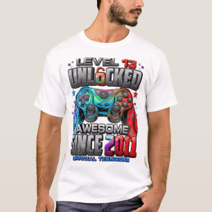 Level 13 Unlocked Awesome Since 2011 13Th Birthday T-Shirt