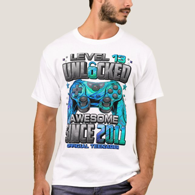 Level 13 Unlocked Awesome Since 2011 13Th T-Shirt (Front)