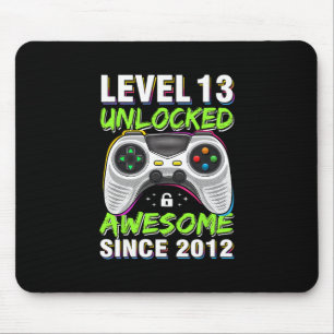 Level 13 Unlocked Awesome Since 2012 13th Birthday Mouse Pad