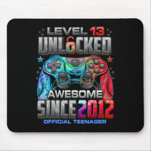 Level 13 Unlocked Awesome Since 2012 13th Birthday Mouse Pad