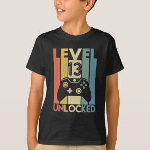 Level 13 Unlocked Funny Video Gamer 13th Birthday T-Shirt