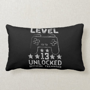 Level 13 unlocked official teenager 13th birthday lumbar pillow