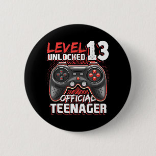 Level 13 Unlocked Official Teenager Video Game 13t 2 Inch Round Button