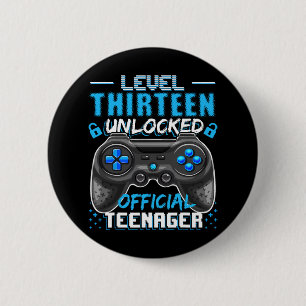 Level 13 Unlocked Official Teenager Video Game 13t 2 Inch Round Button