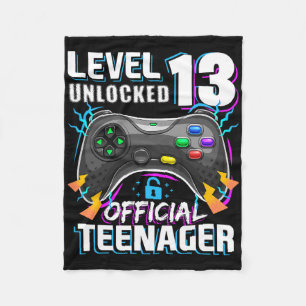 Level 13 Unlocked Official Teenager Video Game 13t Fleece Blanket