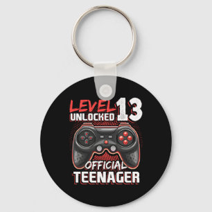 Level 13 Unlocked Official Teenager Video Game 13t Keychain
