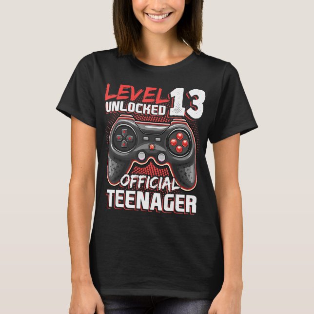 Level 13 Unlocked Official Teenager Video Game 13t T-Shirt (Front)