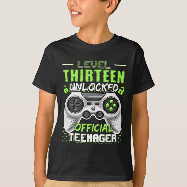 Level 13 Unlocked Official Teenager Video Game 13t T-Shirt (Front)