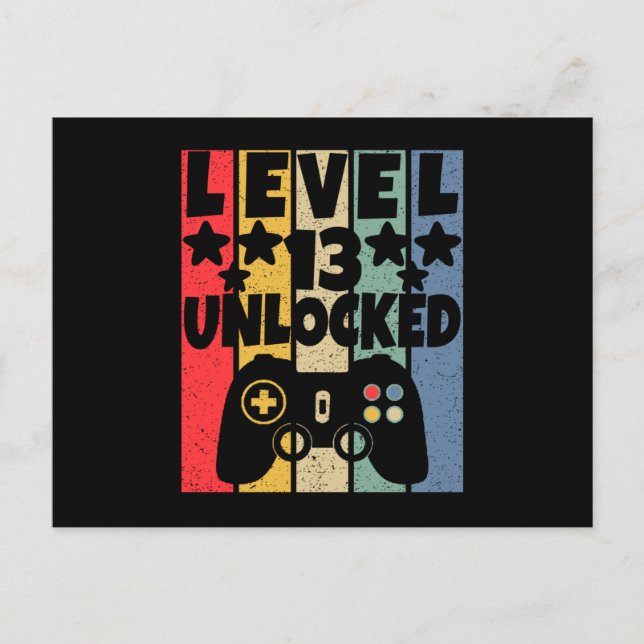 Level 13 Unlocked Postcard (Front)