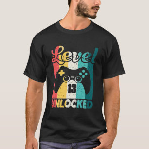 Level 13 Unlocked T 13Th Video Gamer 2008 Boys Gir T-Shirt