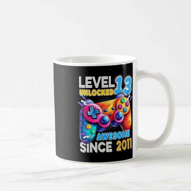 Level 13 Unlocked Video Game 13th Birthday  Coffee Mug (Right)