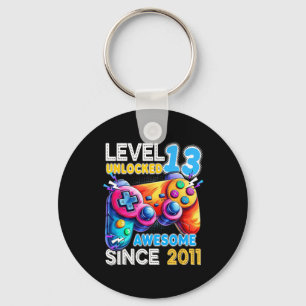 Level 13 Unlocked Video Game 13th Birthday  Keychain