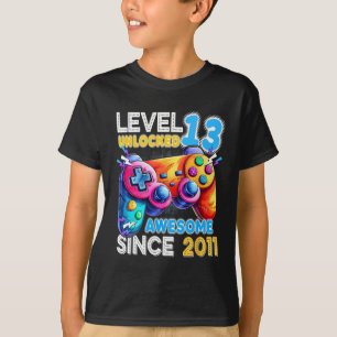 Level 13 Unlocked Video Game 13th Birthday  T-Shirt