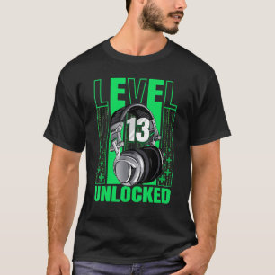 Level 13 Unlocked  Video Game Boys 13th Birthday R T-Shirt