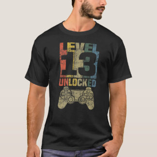 Level 13 Unlocked  Video Gamer 13th Birthday T-Shirt