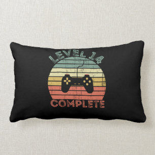 Level 14 complete retro vintage 14th birthday lumbar pillow