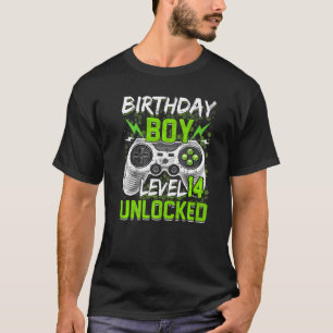 Level 14 Unlocked 14th Birthday Video Game 14 Year T-Shirt