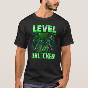 Level 14 Unlocked Awesome Since 2008 Teen Boy Game T-Shirt