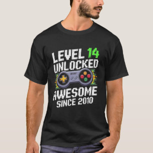 Level 14 Unlocked Awesome Since 2010 14th Birthday T-Shirt