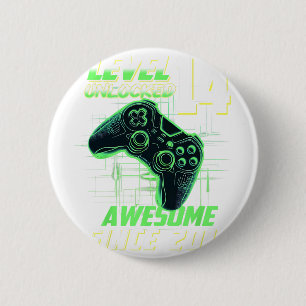 Level 14 Unlocked Awesome Since 2011 14th Birthday 2 Inch Round Button