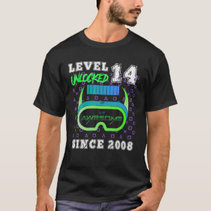 Level 14 Unlocked Birthday Present Awesome Since 2 T-Shirt