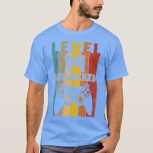 Level 14 Unlocked  Funny Video Gamer 14th Birthday T-Shirt