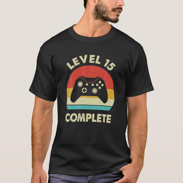 Level 15 Complete 15th Funny Wedding Anniversary T-Shirt (Front)