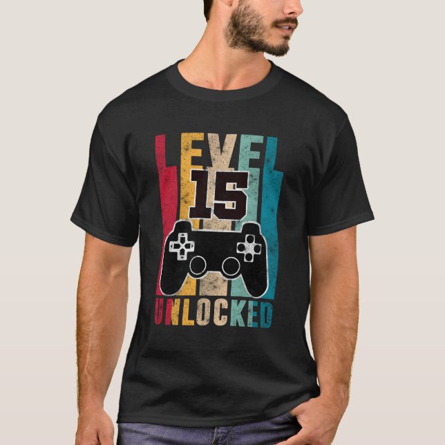 Level 15 Unlocked 15 Gamers 15Th Gaming T-Shirt (Front)