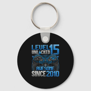 Level 15 Unlocked 15 Year Old Gifts Boys 15th Birt Keychain