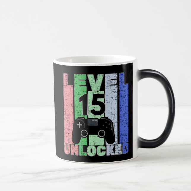 Level 15 Unlocked Game Lover Birthday Magic Mug (Right)