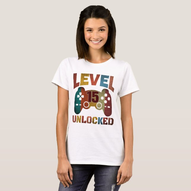 LEVEL 15 UNLOCKED T-Shirt (Front Full)
