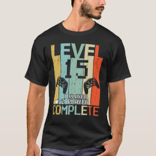 Level 15 Years Complete Gamer Couple Vintage Retro T-Shirt
