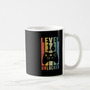 Level 16 Unlocked 16th Video Gamer Birthday Boy Gi Coffee Mug