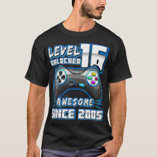 Level 16 Unlocked Awesome 2005 Video Game 16th Bir T-Shirt