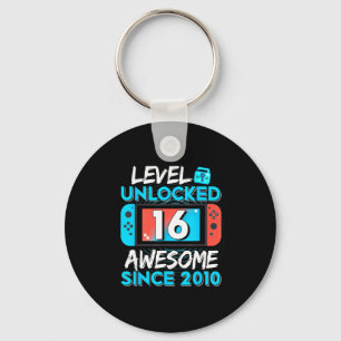 Level 16 Unlocked Awesome Since 2010 16th Birthday Keychain