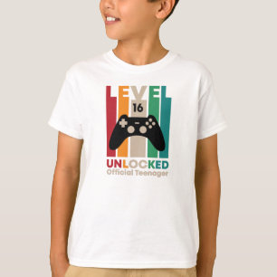 Level 16 Unlocked Official Teenager,16th Birthday  T-Shirt