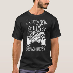 Level 16 Unlocked Teen Sweet Birthday Gamer Teenag T-Shirt