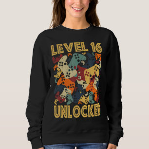 Level 16 Unlocked Video Gamer 16th Birthday Sweatshirt