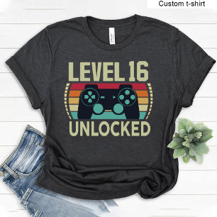 Level 16 Unlocked Vintage Gaming sweet 16 Birthday T-Shirt
